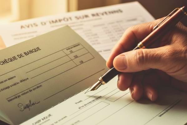 une main &acirc;g&eacute;e tenant un stylo au-dessus d'un ch&eacute;quier ouvert