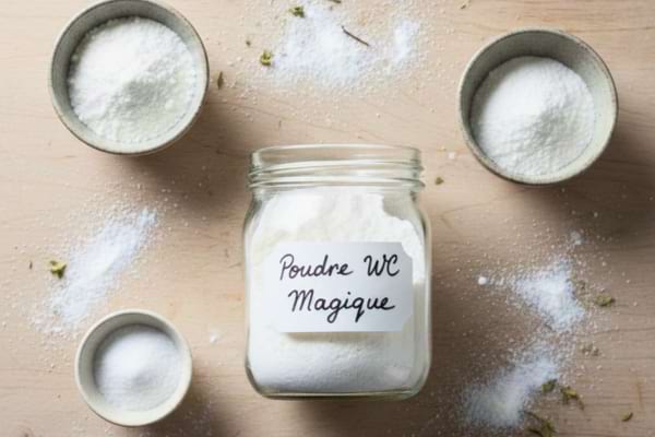 Trois petits bols en céramique contenant chacun une poudre blanche différente.