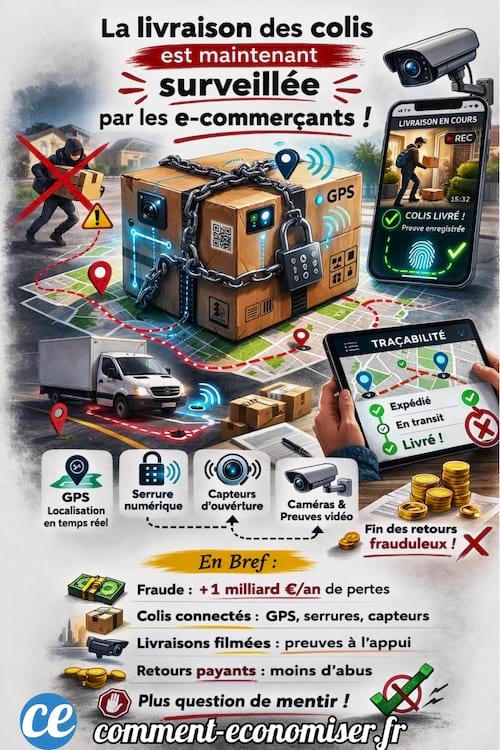 la livraison des colis est surveillée par les e-commerçants