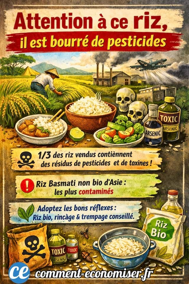 Attention au riz plein de pesticides