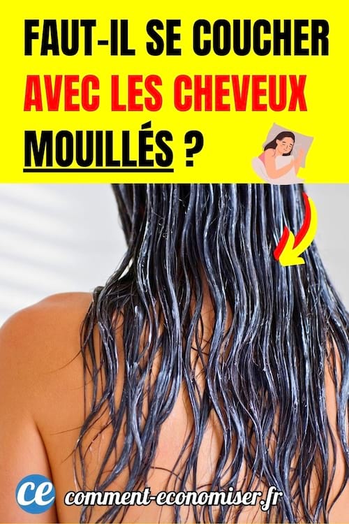 une femme de dos avec les cheveux bruns longs mouill&eacute;s