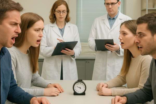 femme echangeant un regard complice avec un homme plus age dans un moment calme et rassurant