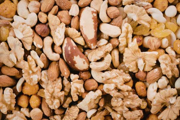 assortiment de fruits secs avec noix amandes noix de cajou noisettes et raisins secs