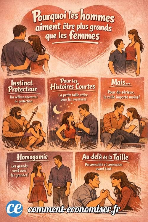une infographie qui explique pourquoi les hommes aiment &ecirc;tre plus grand que les femmes