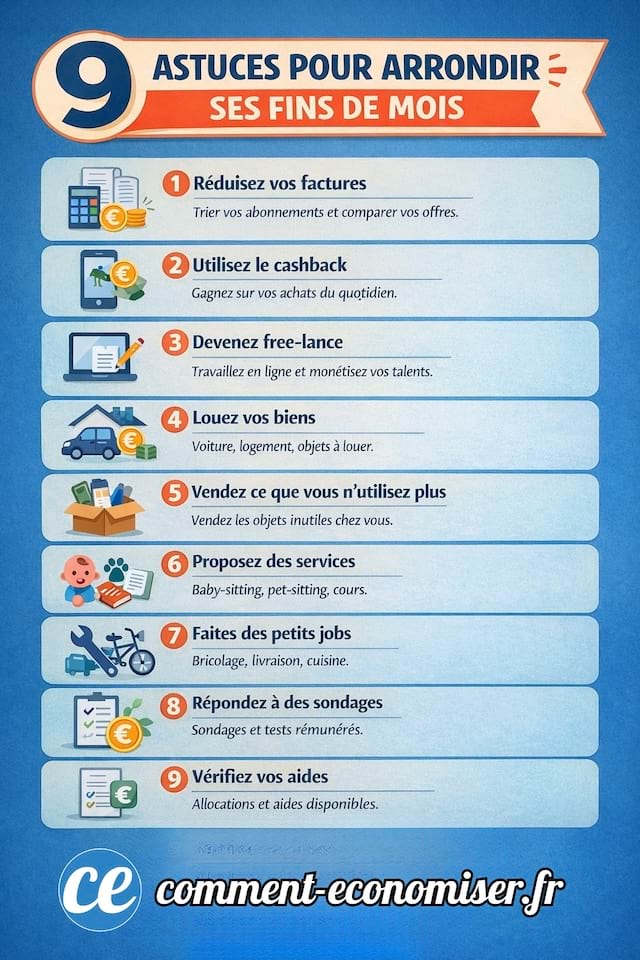 9 astuces pour arrondir ses fins de mois gr&acirc;ce au cashback, free-lance et la location 