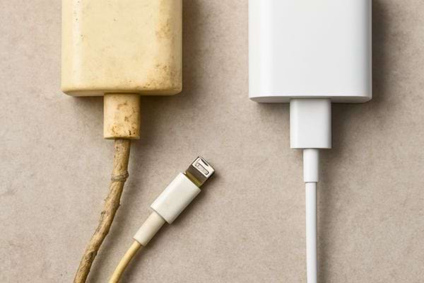 comparaison entre un cable use abime et un cable neuf propre