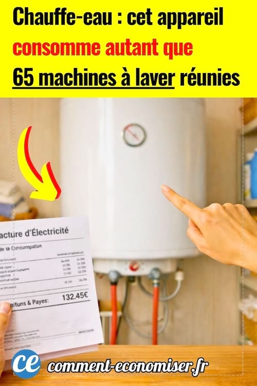 Main tenant une facture d&rsquo;&eacute;lectricit&eacute; devant un chauffe-eau