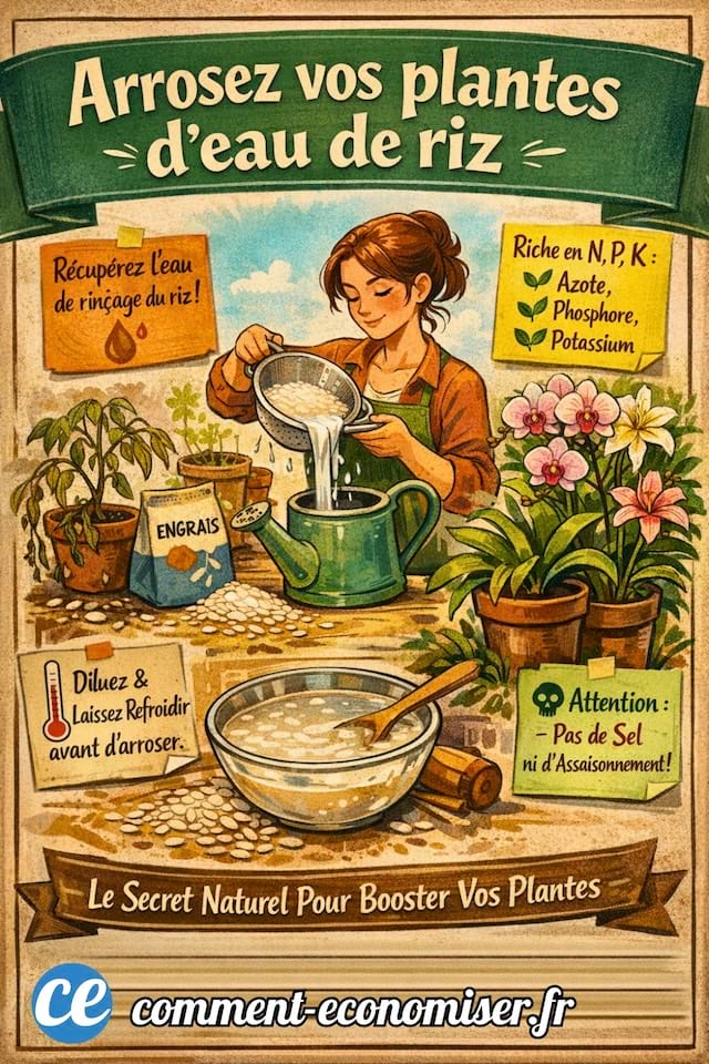 Arrosez les plantes d'int&eacute;rieur d'eau de riz