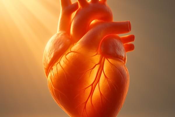 Un c&oelig;ur humain stylis&eacute; et lumineux