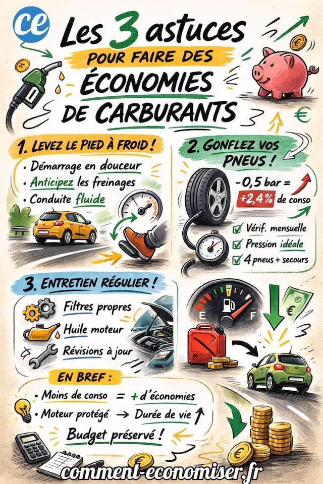 3 astuces pour &eacute;conomiser du carburant