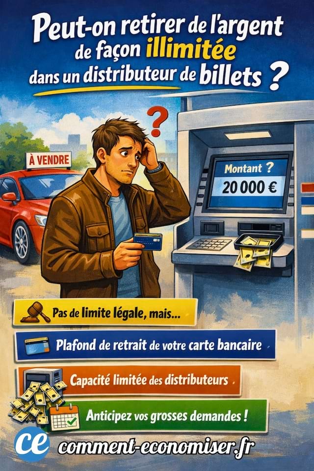 peut on retirer de l'argent illimit&eacute; au distributeur de billets