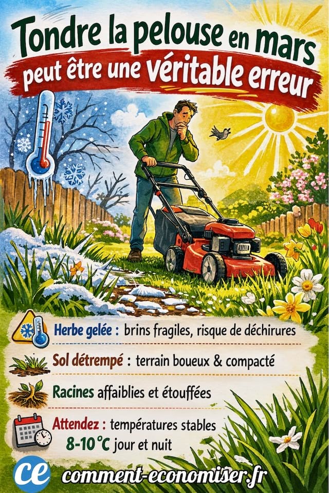 Tondre la pelouse en mars peut &ecirc;tre une erreur