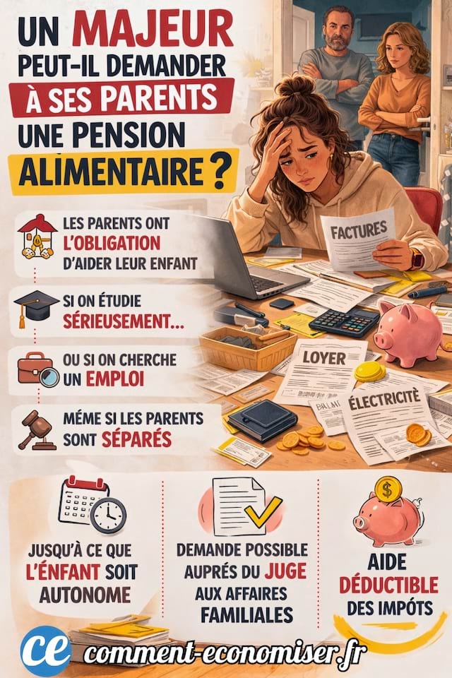 Un majeur peut il demandé une aide financière à ses parents ?