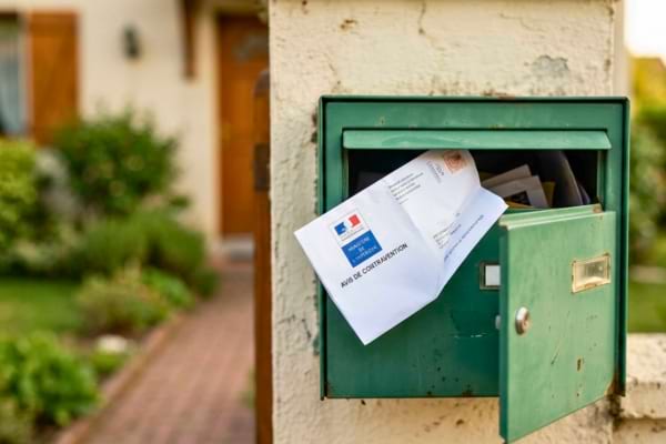Une bo&icirc;te aux lettres de maison ouverte avec une lettre officielle du gouvernement fran&ccedil;ais