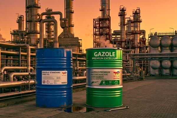 2 barils de gazole diff&eacute;rent dans une raffinerie 