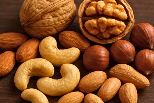 melange de fruits secs avec noix amandes noisettes et noix de cajou