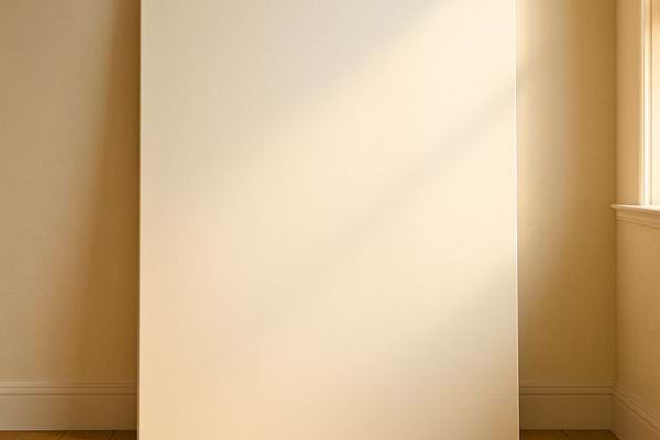 un grand mur blanc vide dans une piece lumineuse avec une fenetre sur le cote