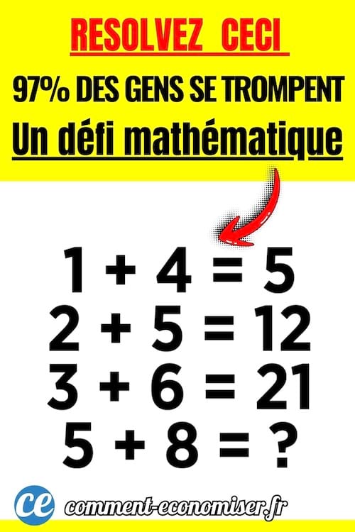 une &eacute;nigme math&eacute;matique &agrave; r&eacute;soudre
