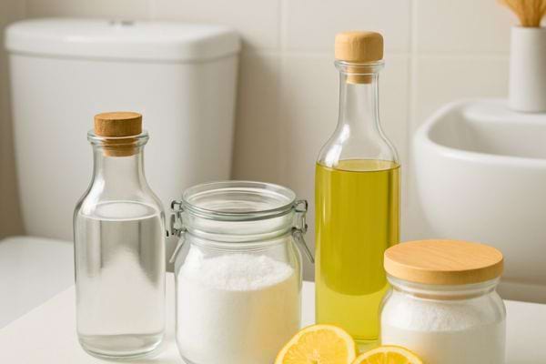 des ingredients naturels comme vinaigre et bicarbonate pour nettoyer la maison