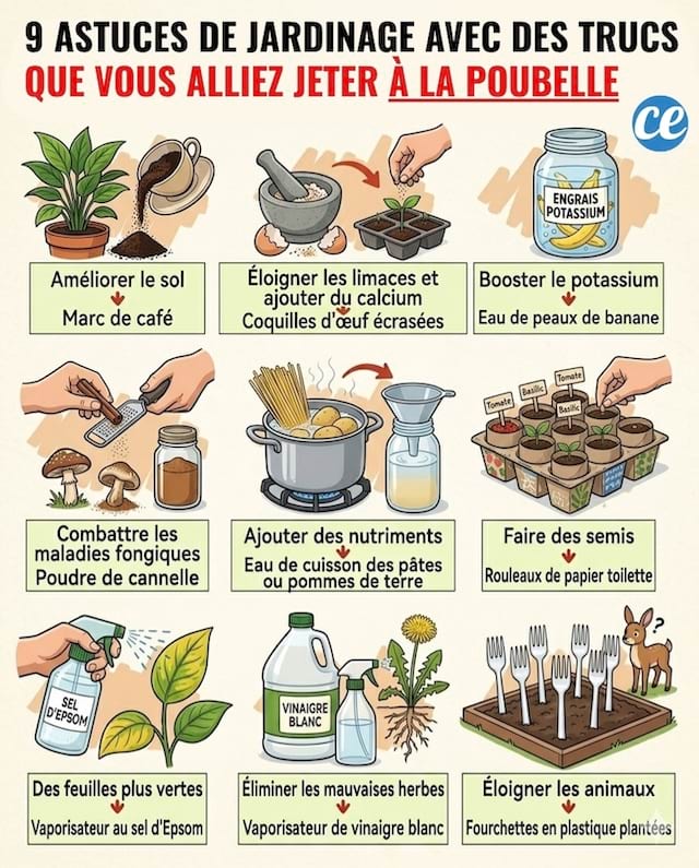 Des objets du quotidien comme le marc de caf&eacute; &agrave; utiliser pour le jardin