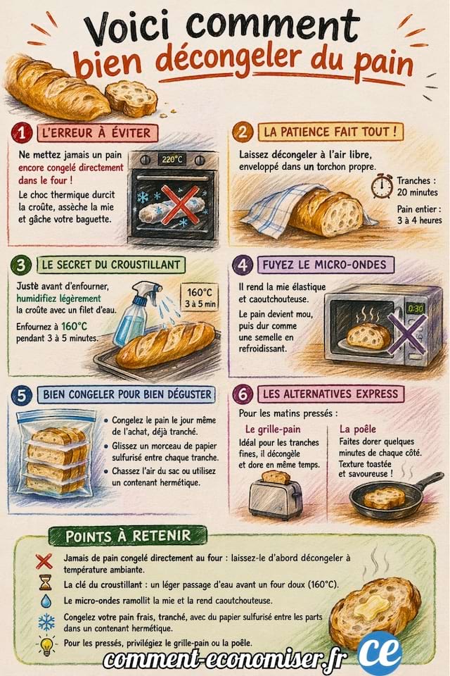 Comment bien d&eacute;congeler le pain