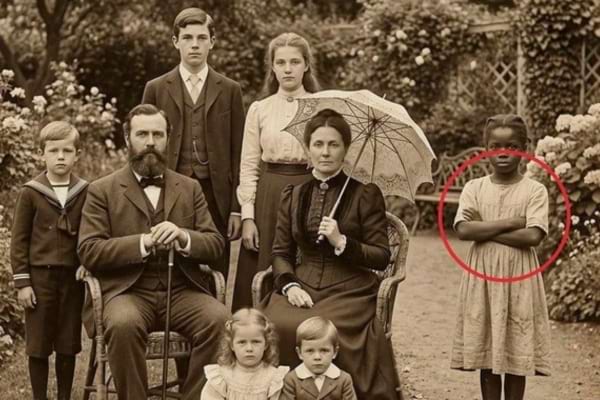 A classic 18th-century oil painting style showing a wealthy colonial family posing proudly