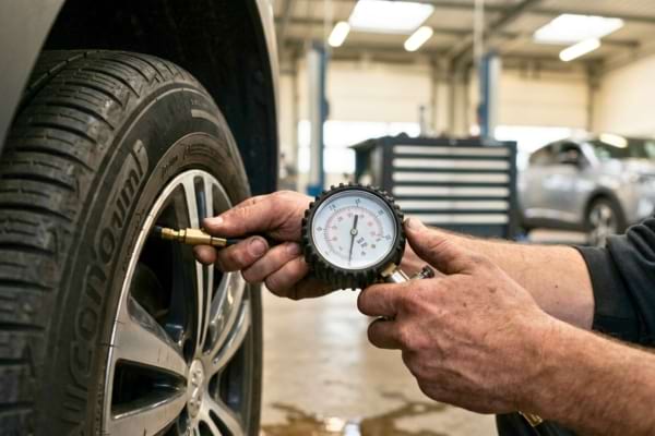 un manom&egrave;tre professionnel pour v&eacute;rifier la pression de mon pneu