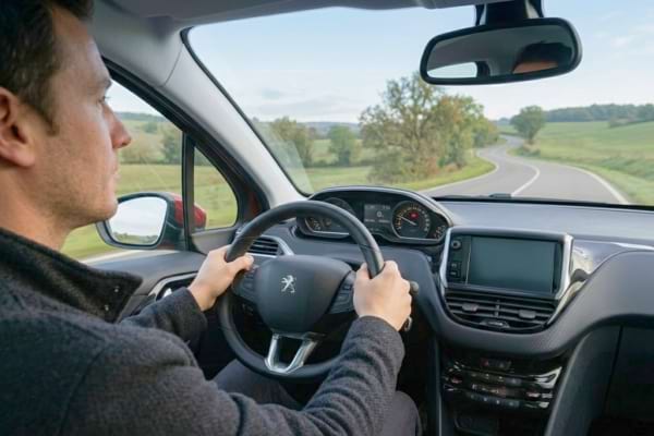 Vue d&eacute;gag&eacute;e sur une route de campagne fluide