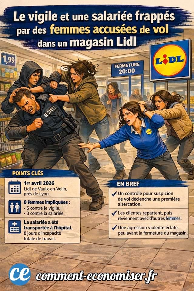 Le vigile et une salari&eacute;e d'un Lidl frapp&eacute;s par des femmes accus&eacute;es de vol