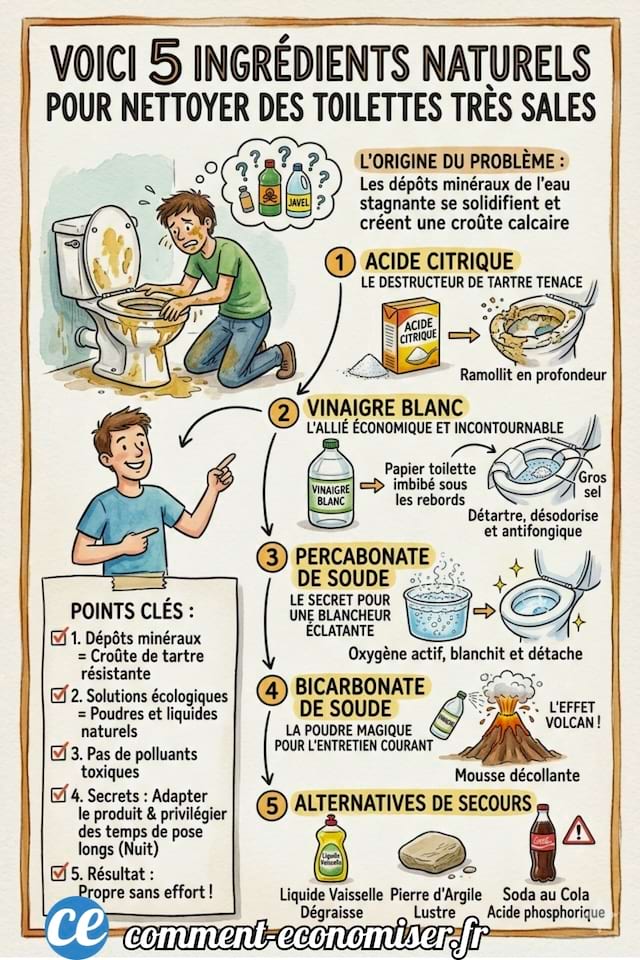5 ingrédients naturels pour nettoyer les wc
