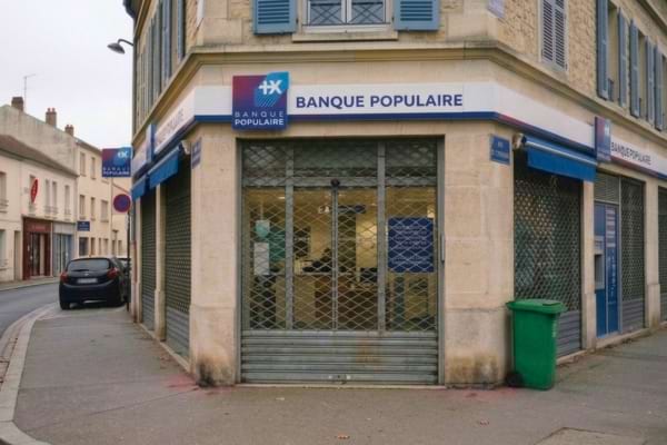 une agence bancaire fermée le dimanche