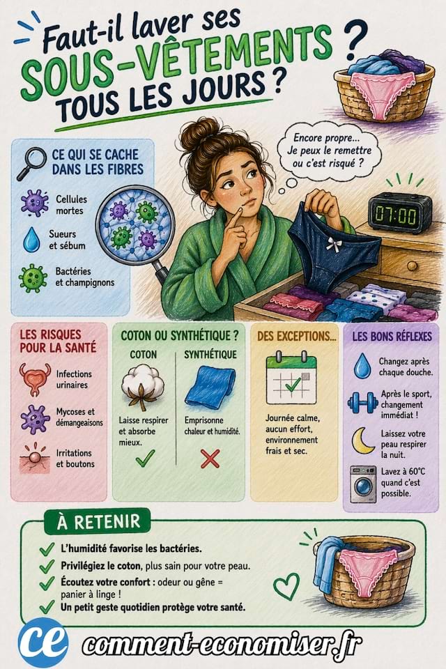 Peut-on porter les m&ecirc;mes sous-v&ecirc;tements deux jours de suite ? 