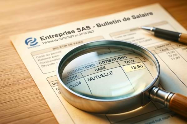 une loupe pos&eacute;e dessus mettant en &eacute;vidence la ligne "mutuelle"