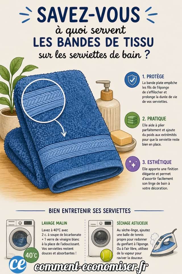 savez-vous &agrave; quoi servent les bandes de tissu sur les serviettes de bain ?
