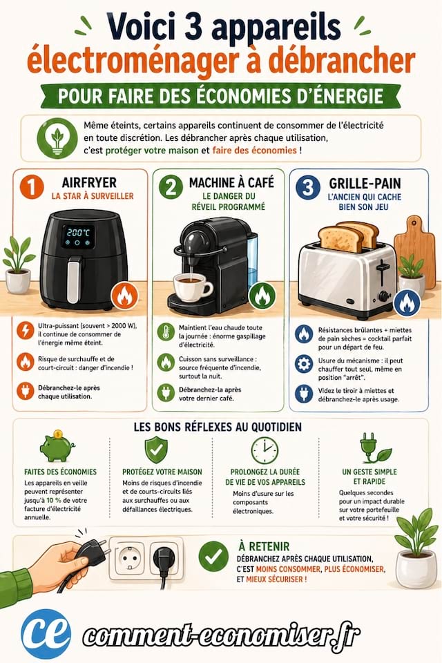 3 appareils &eacute;lectrom&eacute;nager &agrave; d&eacute;brancher absolument apr&egrave;s chaque utilisation