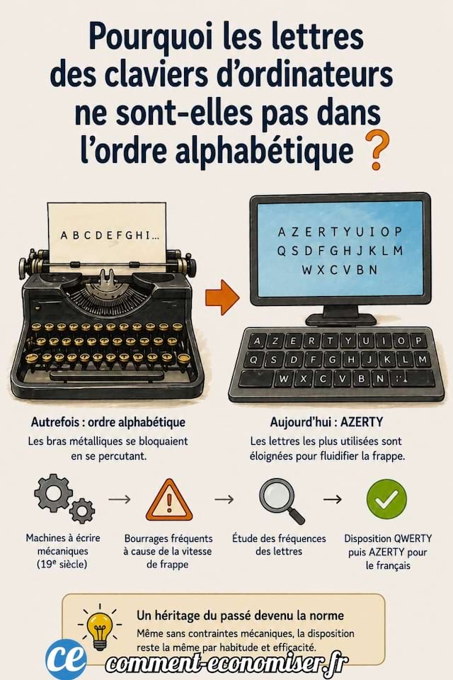 Pourquoi les lettres des claviers d'ordinateurs ne sont-elles pas dans l'ordre alphab&eacute;tique ?
