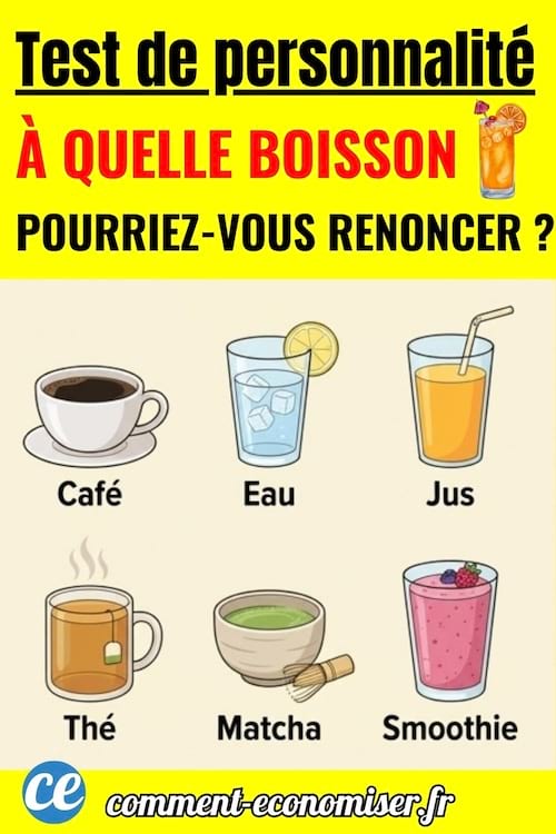 test de personnalit&eacute; &agrave; partir de diff&eacute;rentes boissons 