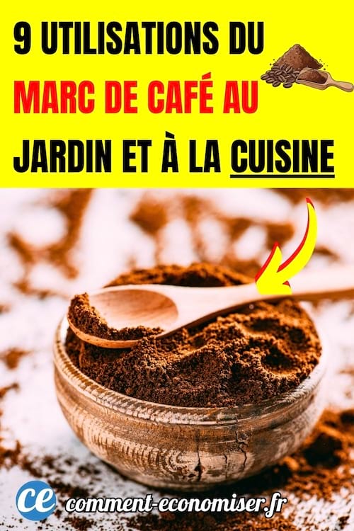 du marc de caf&eacute; sec dans un r&eacute;cipient en bois