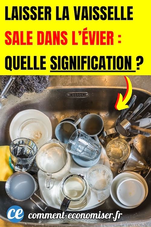 vaisselle sale dans &eacute;vier