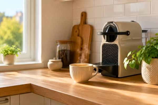 Une petite machine &agrave; caf&eacute; design et compacte