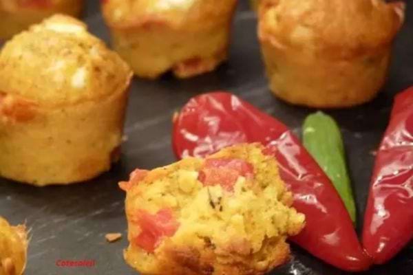 Mini muffins salés au jambon et poivron rouge, parfaits pour l’apéro dinatoire l'été