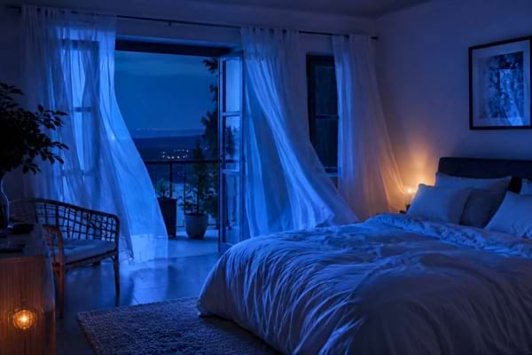 Un courant d'air dans une chambre la nuit