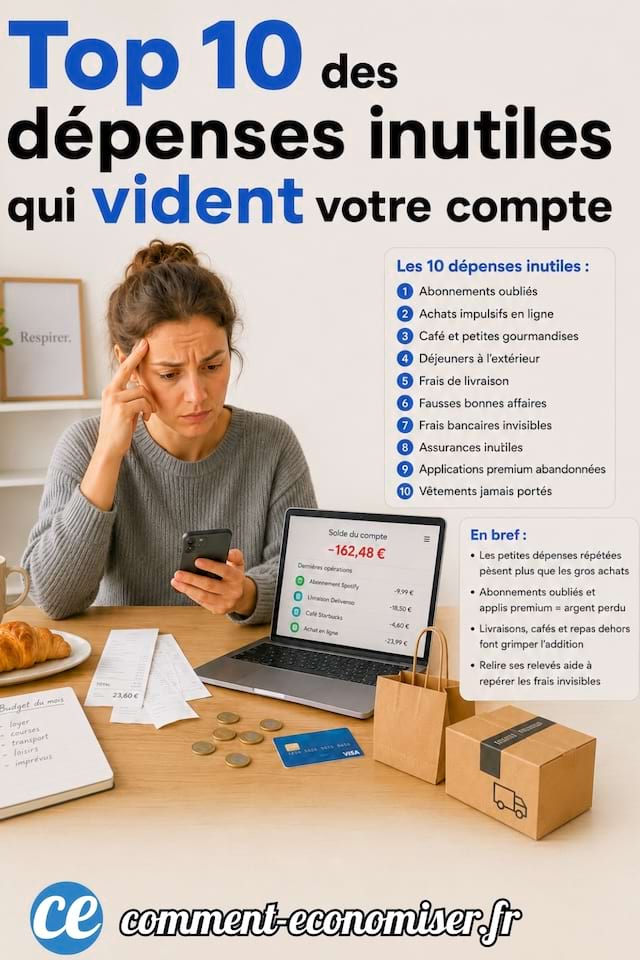 Top 10 des d&eacute;penses inutiles qui vident ton compte