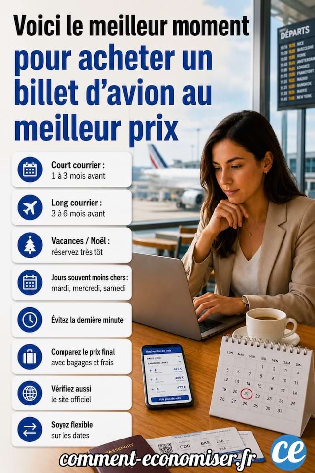 le meilleur moment pour acheter un billet d&rsquo;avion au meilleur prix