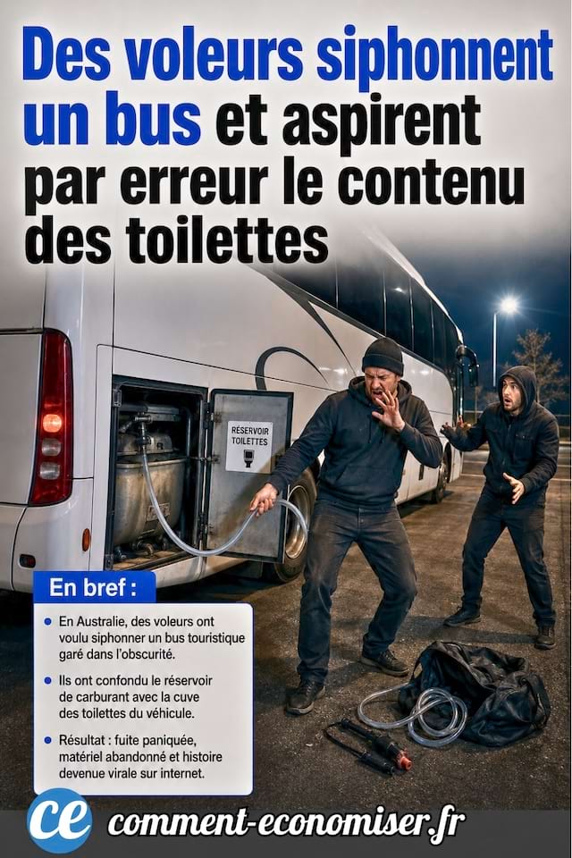 Des voleurs siphonnent un bus et aspirent par erreur le contenu des toilettes
