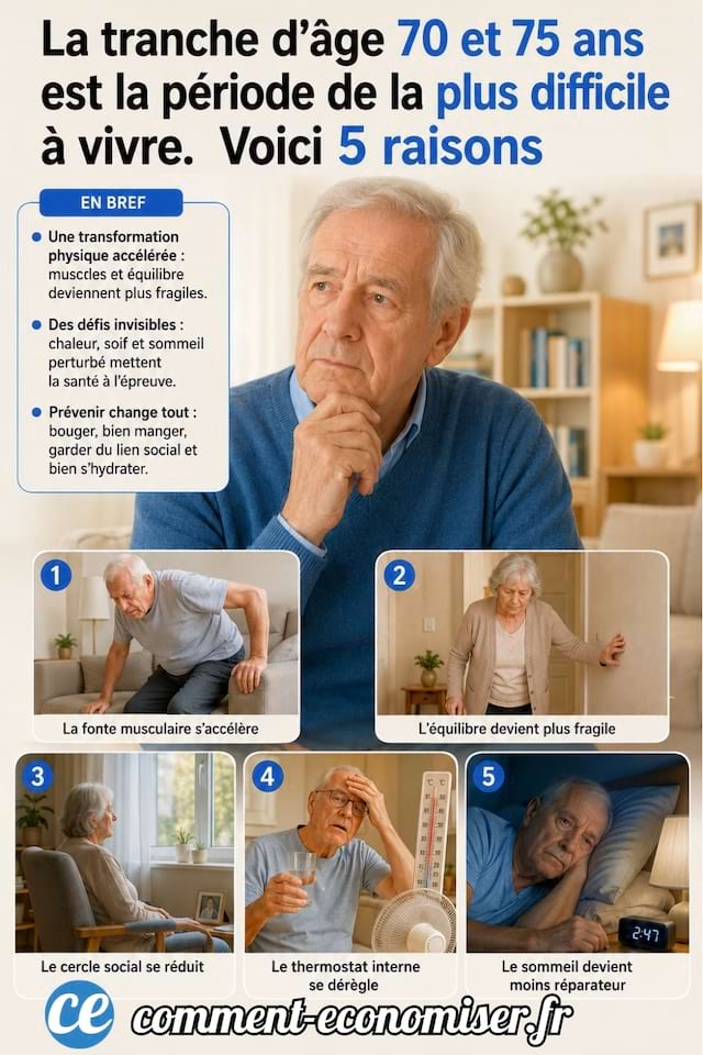 L'&eacute;tape la plus difficile de la vie se situe entre 70 et 75 ans. Voici 5 raisons