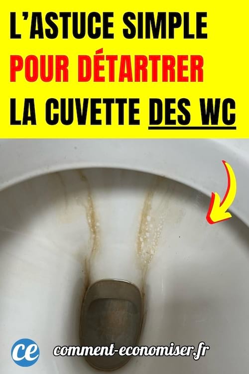 Fond de la cuvette des wc plein de tartre