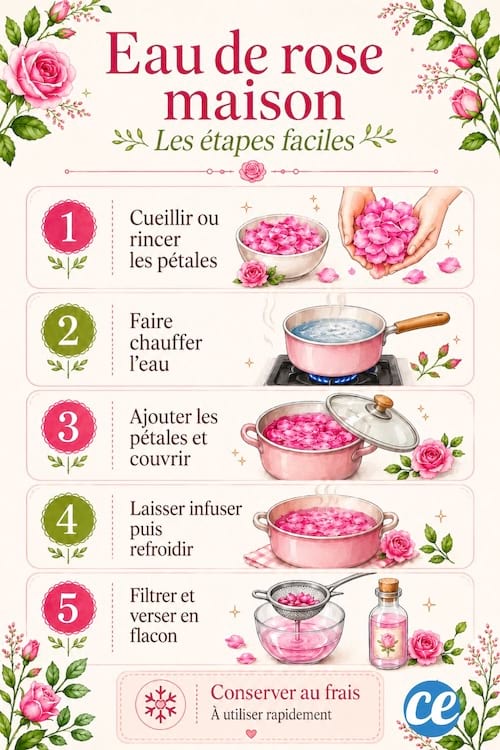 &eacute;tape pour faire de l'eau de rose maison