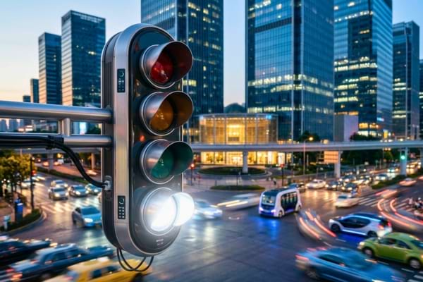 un feu de signalisation futuriste 