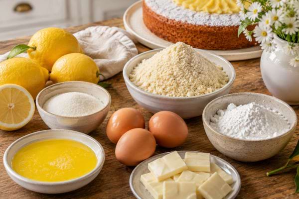 Ingrédients du gâteau italien au citron sans farine